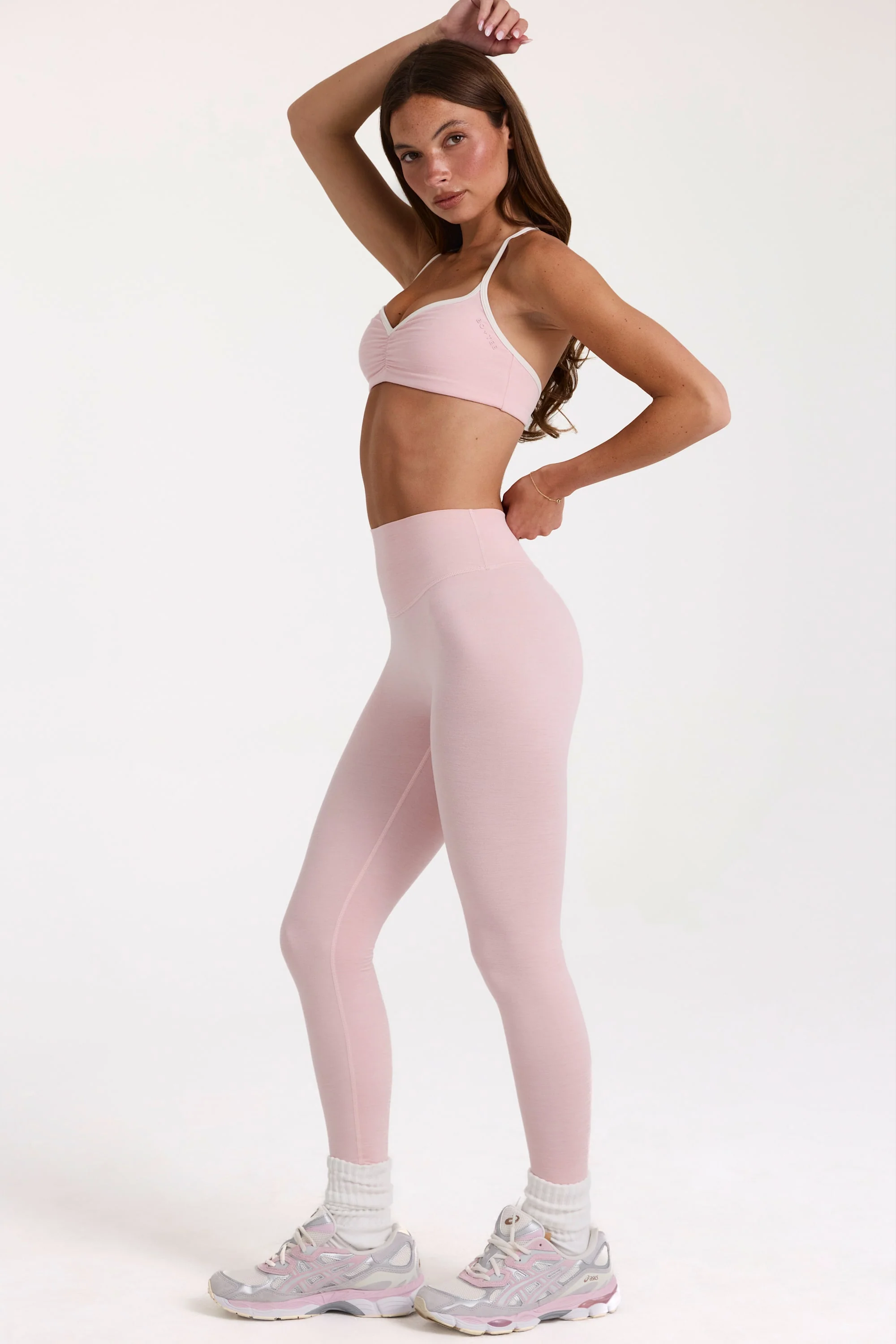 Soft Active Leggings in Blush Marl - Image 3