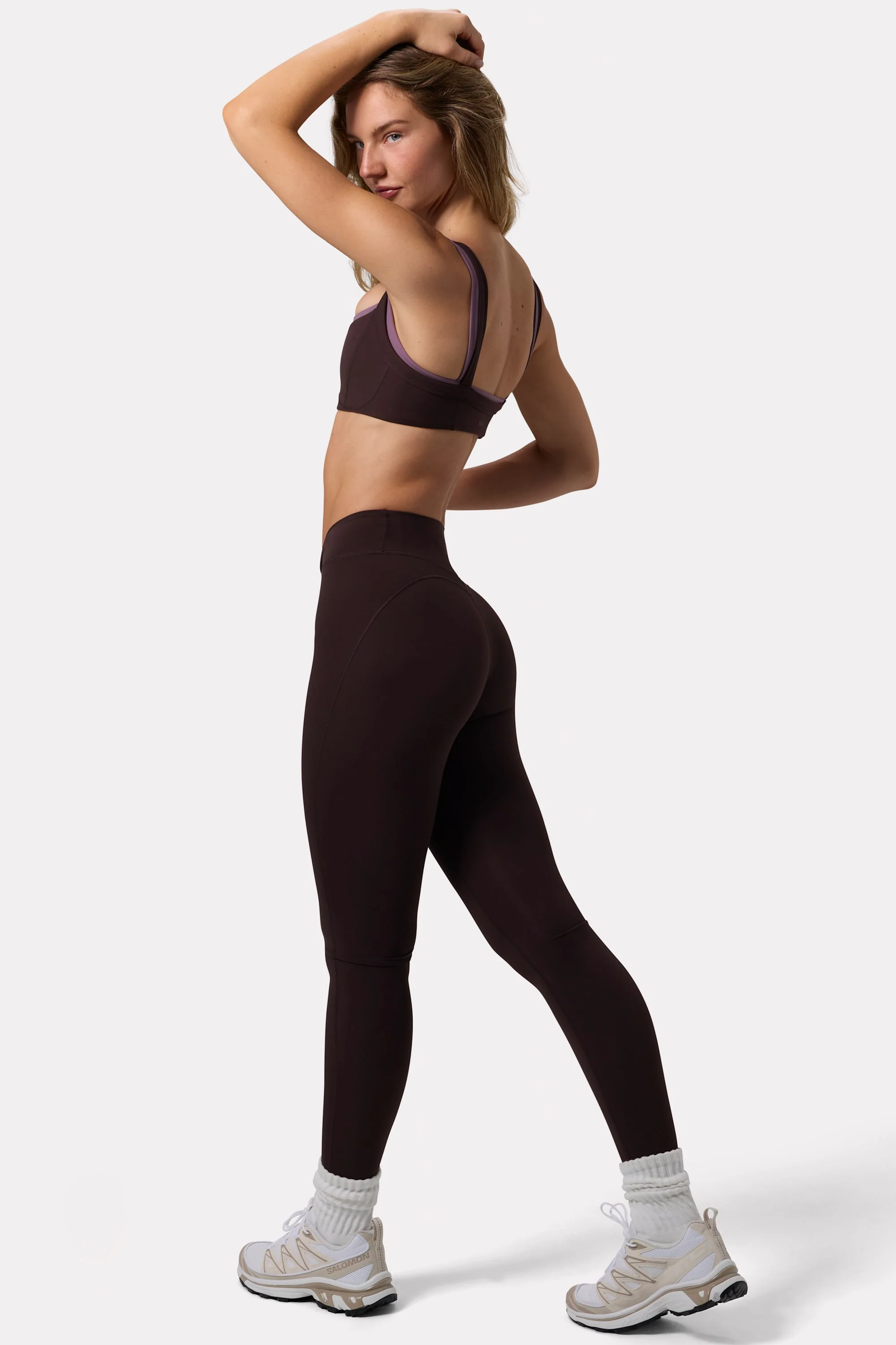 Soft Active Ruched Leggings in Espresso - Image 2