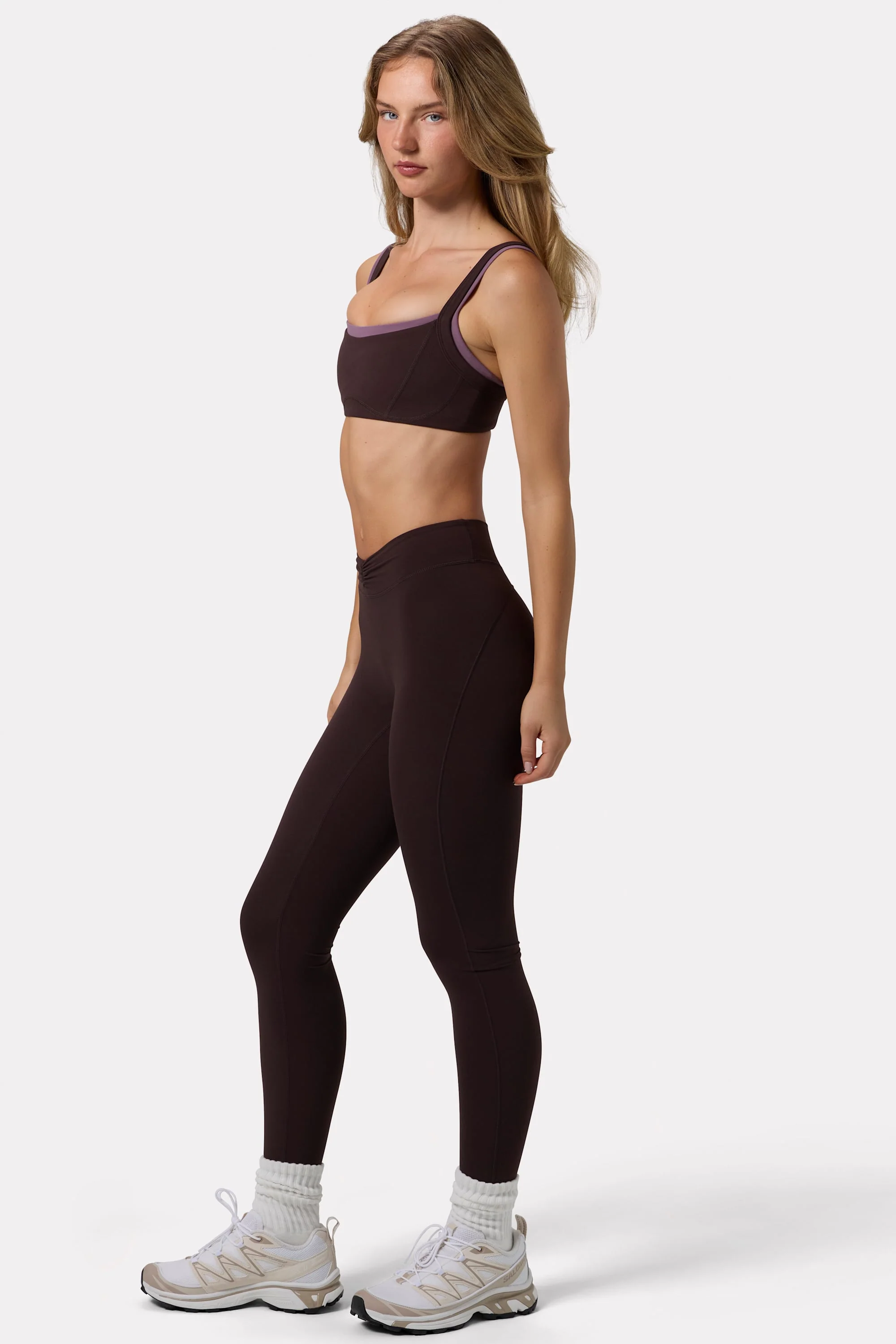 Soft Active Ruched Leggings in Espresso - Image 3