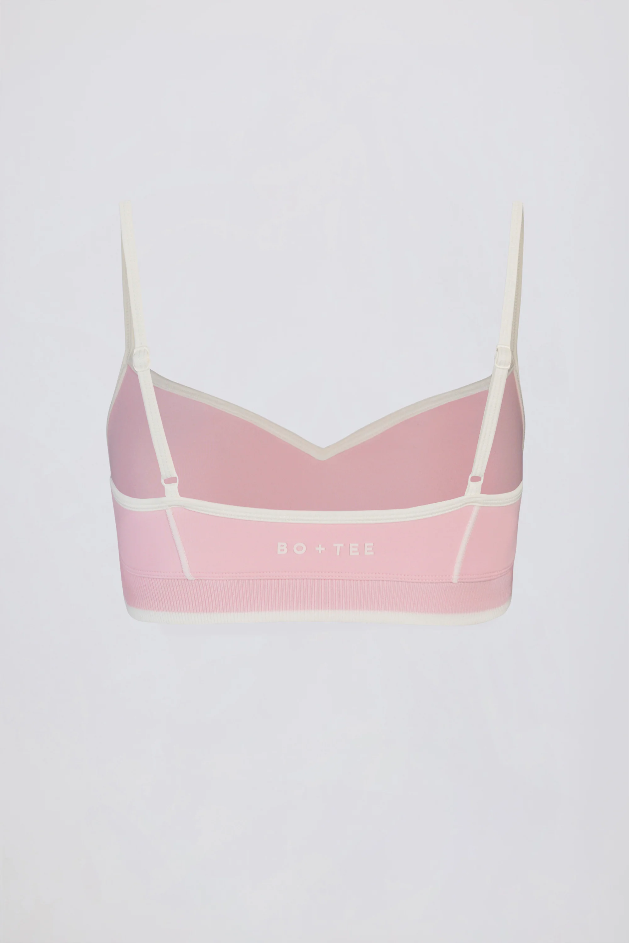 Soft Active Sweetheart-Neck Contrast Sports Bra in Powder Pink - Image 5
