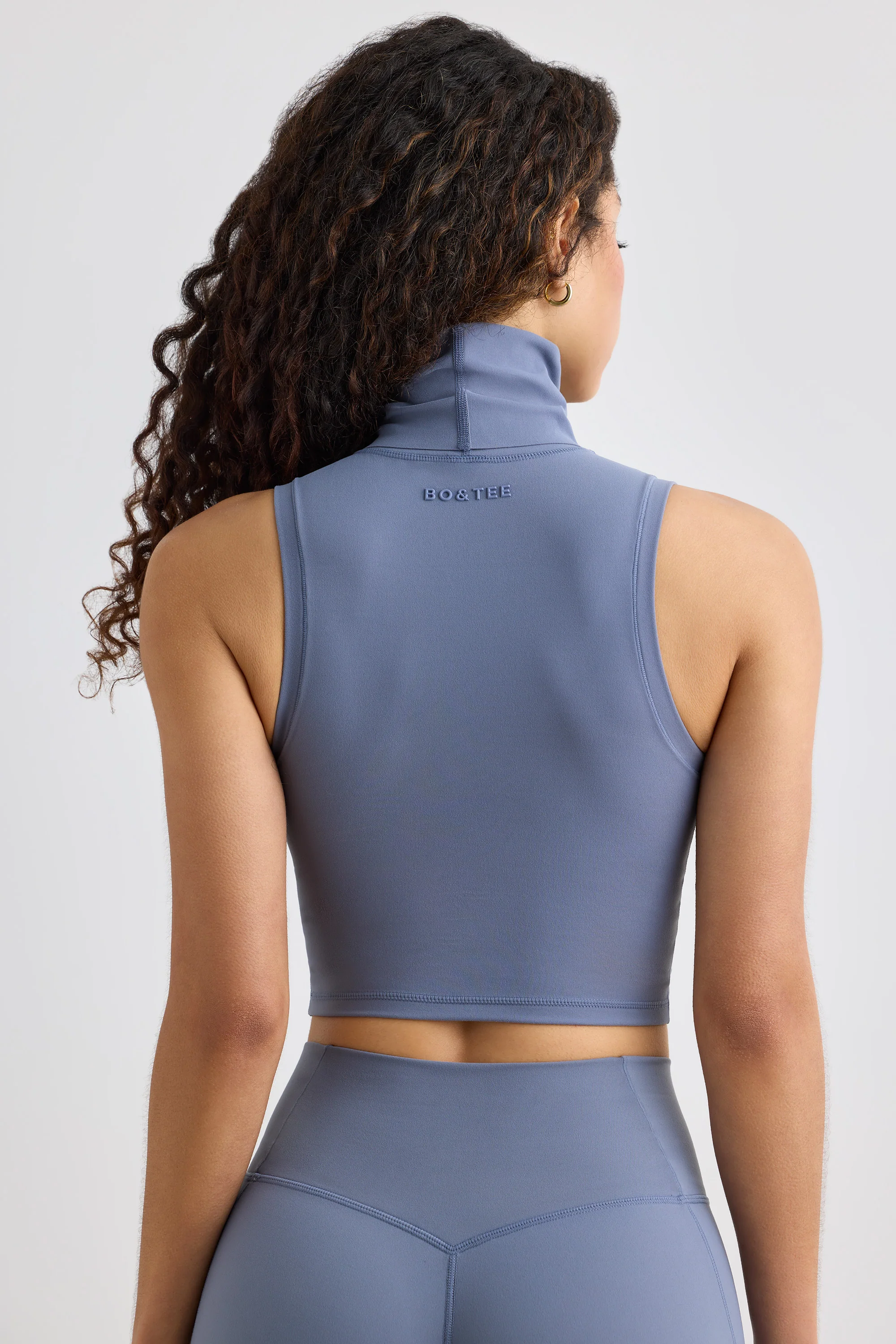 Soft Active Turtleneck Tank Top in Slate Grey - Image 2