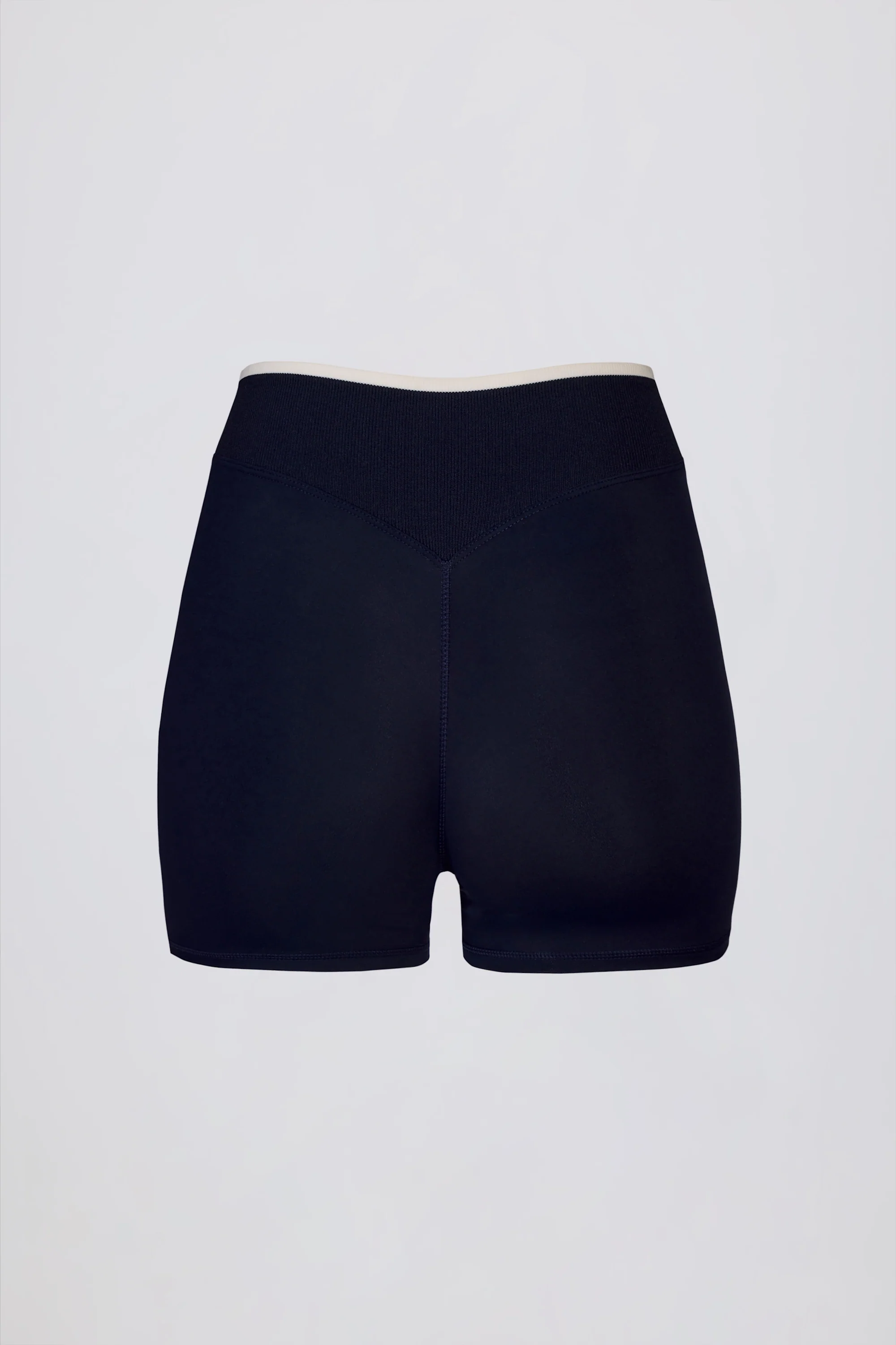 Soft Active Wrapover Contrast Mini Shorts in Classic Navy - Image 5