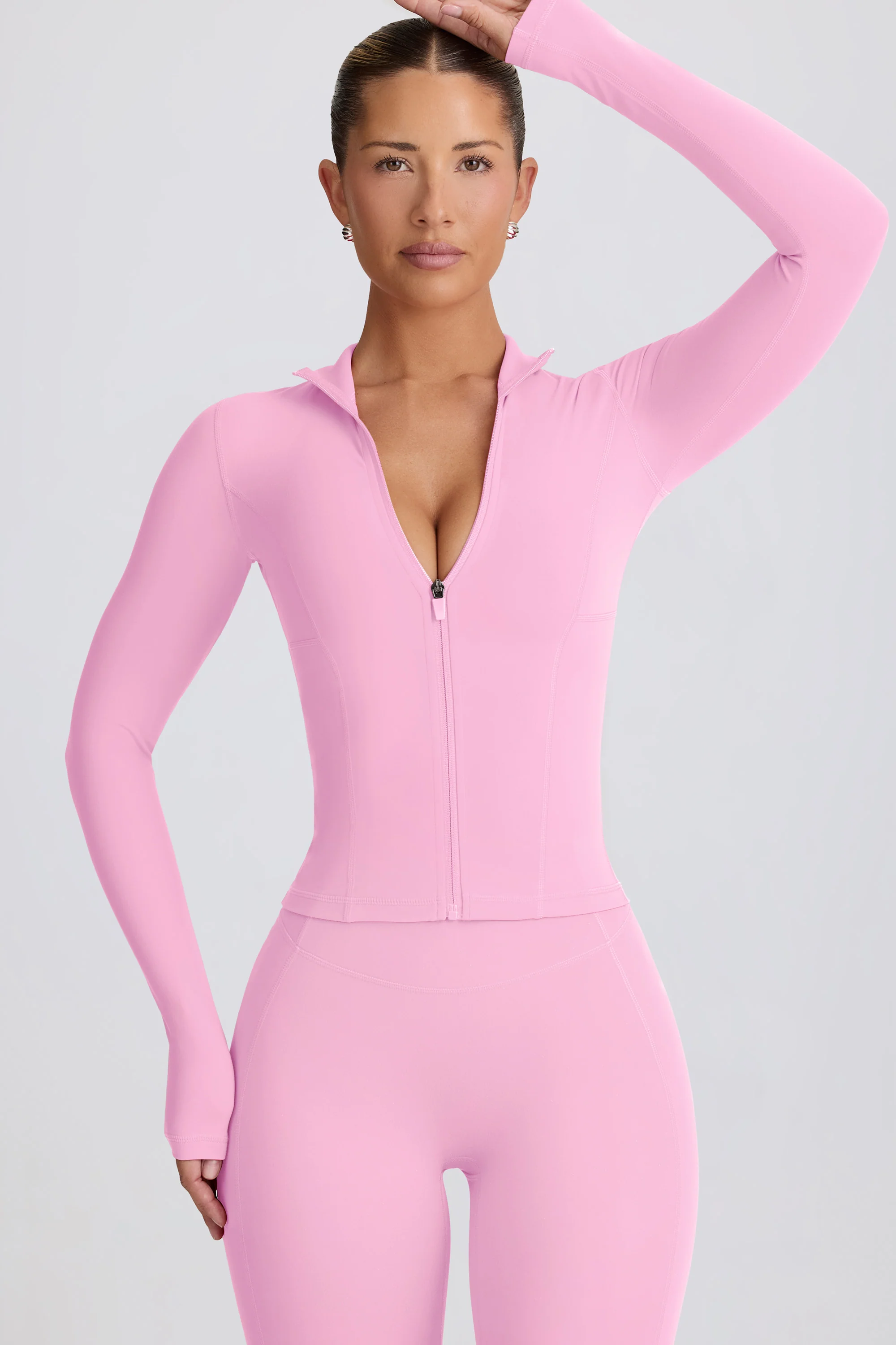 Soft Active Zip-Up Jacket in Baby Pink - Image 6