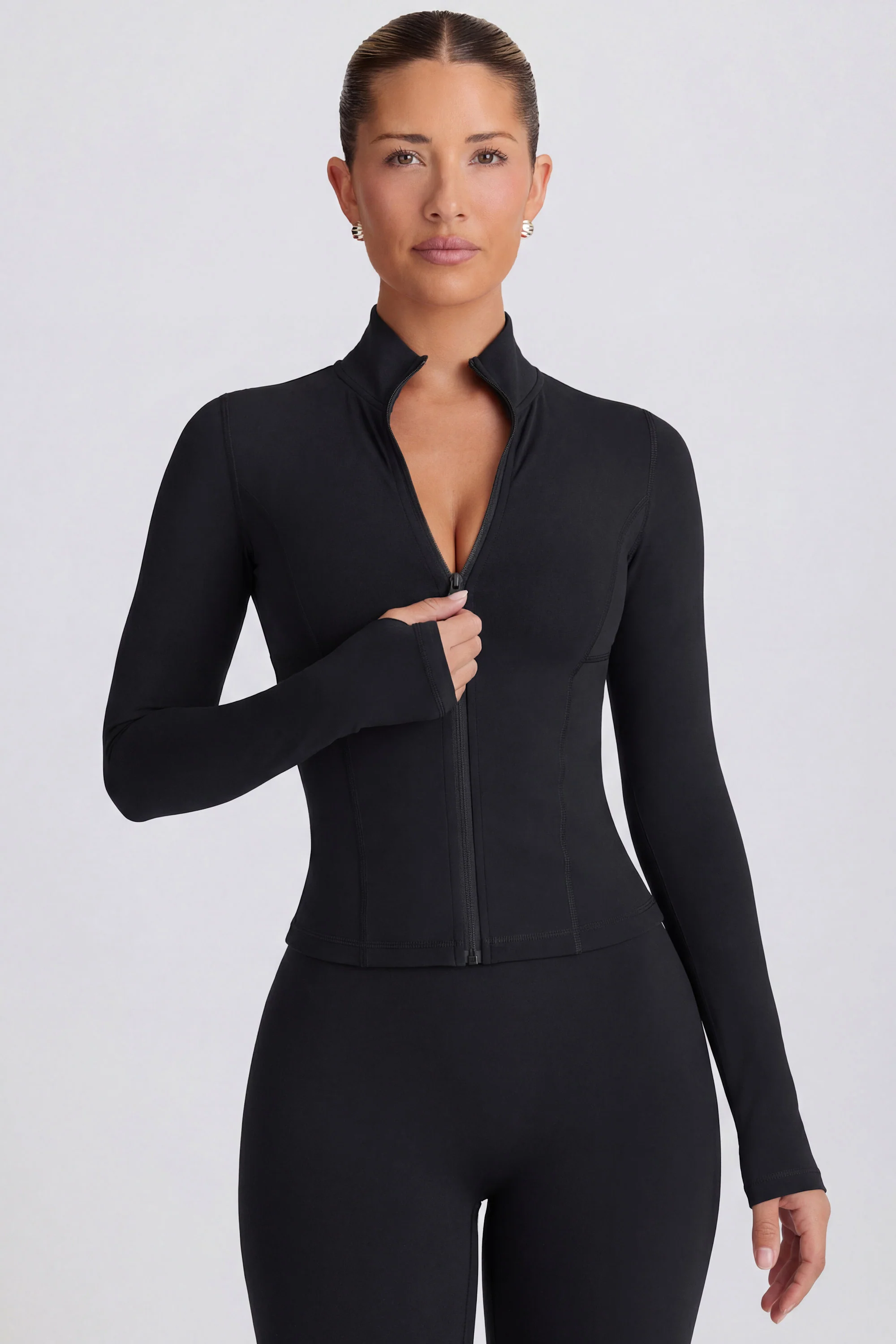 Soft Active Zip-Up Jacket in Black - Image 6