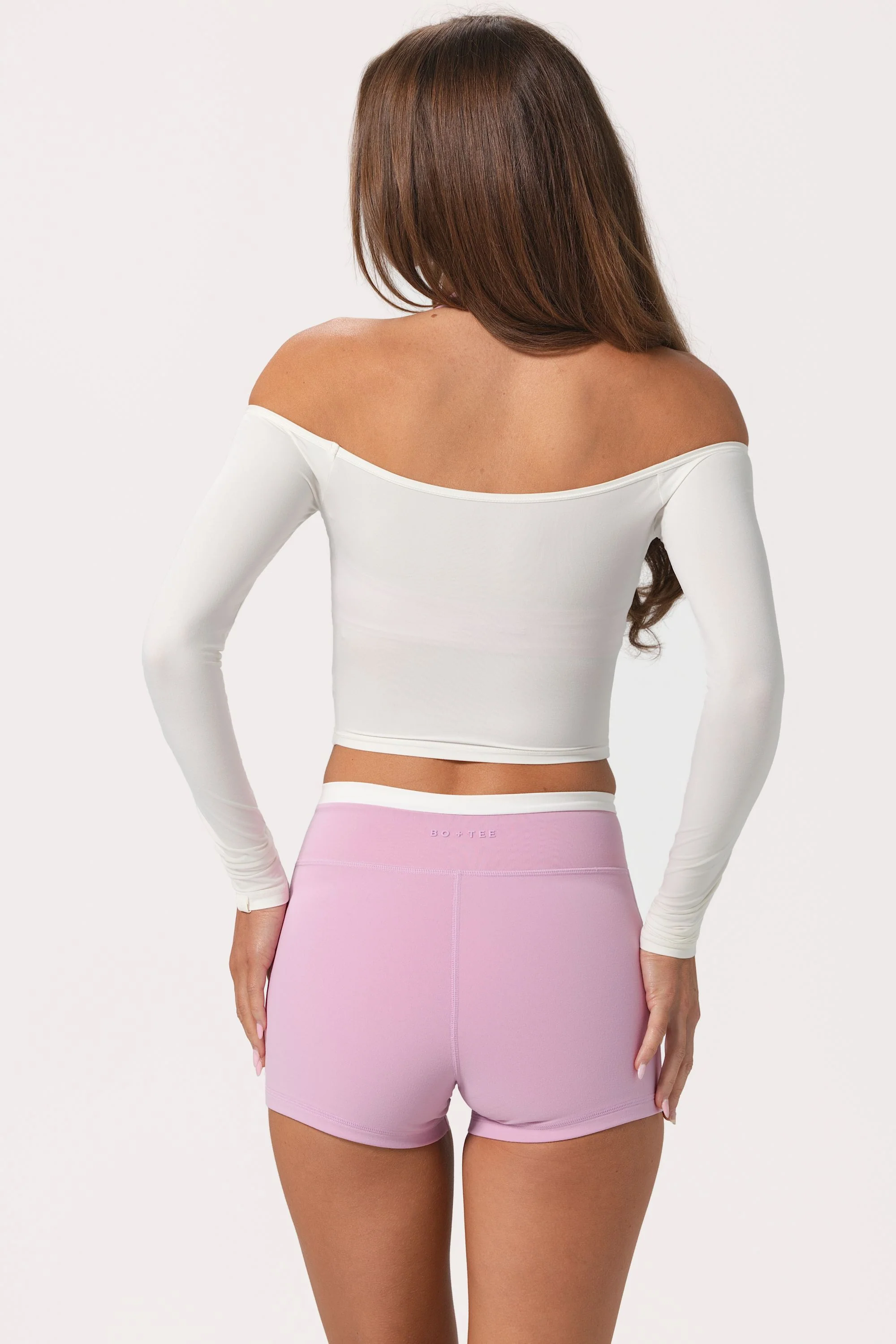 Soft Jersey Off-Shoulder Top in Coconut - Image 2