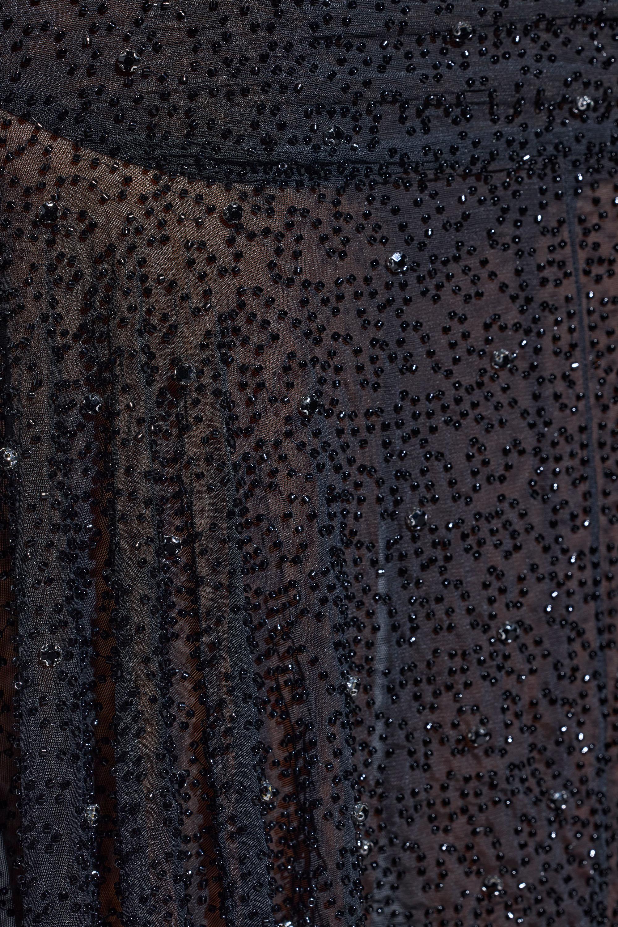 Embellished Handkerchief Hem Skirt in Black - Image 10