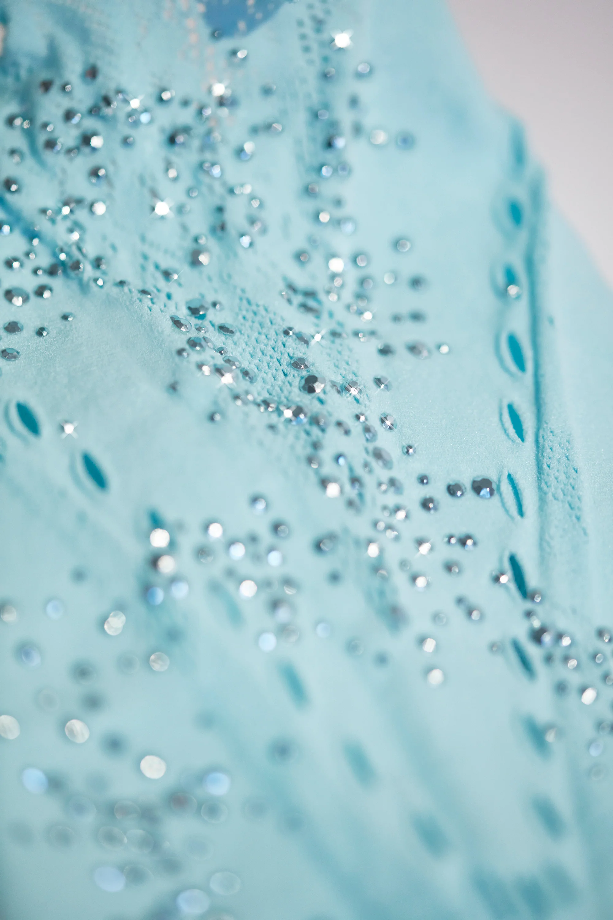 Petite Embellished Mid-Rise Flared Trousers in Ice Blue - Image 12