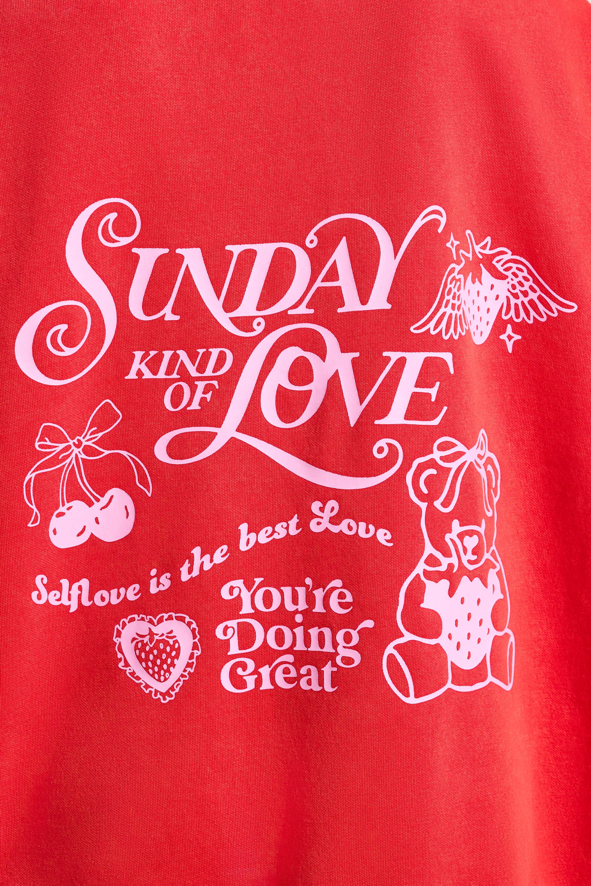 Soft Cotton Jersey Oversized Hoodie in Red - Image 4