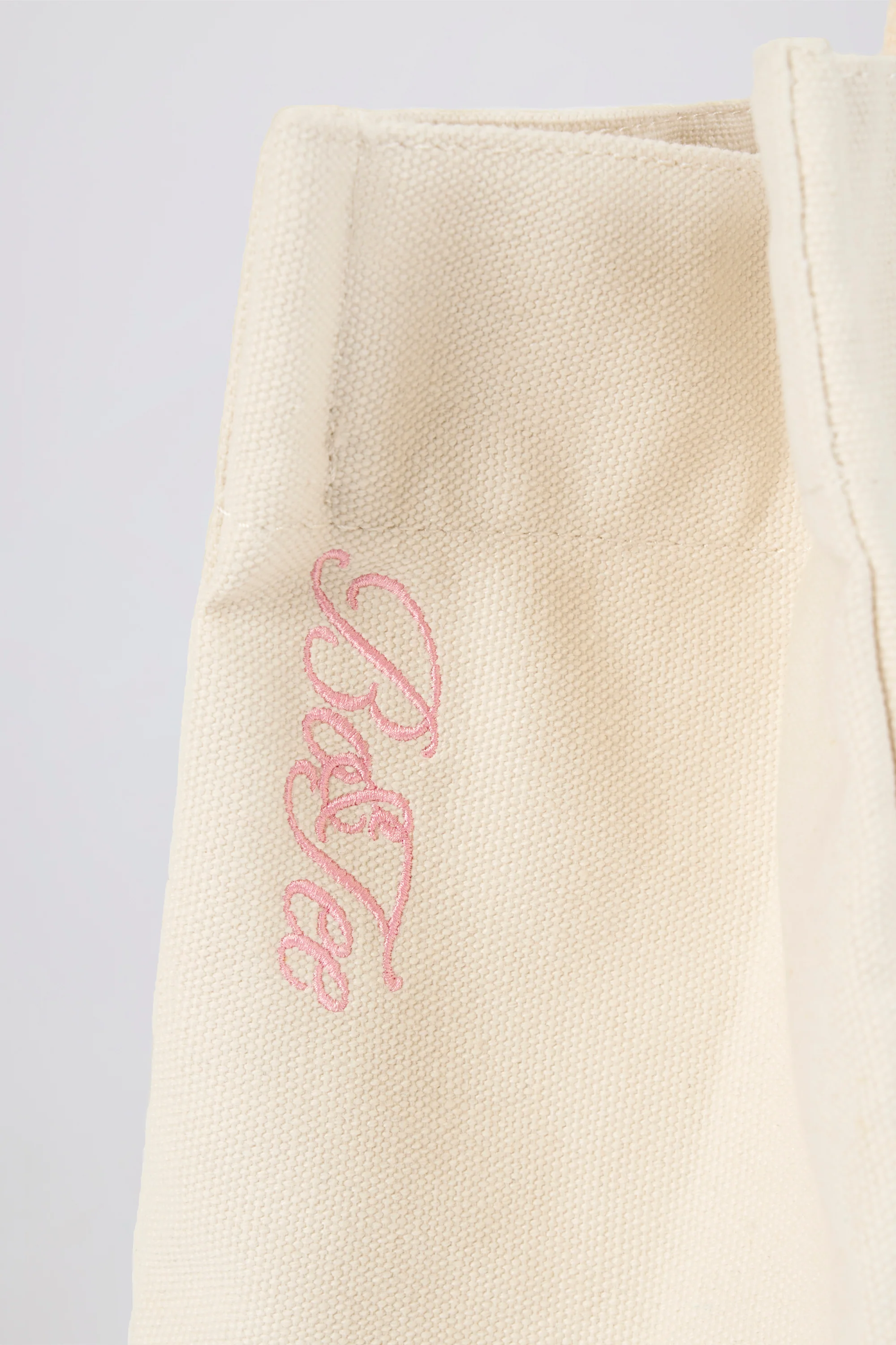 Oversized Canvas Tote Bag in Egg Shell - Image 4