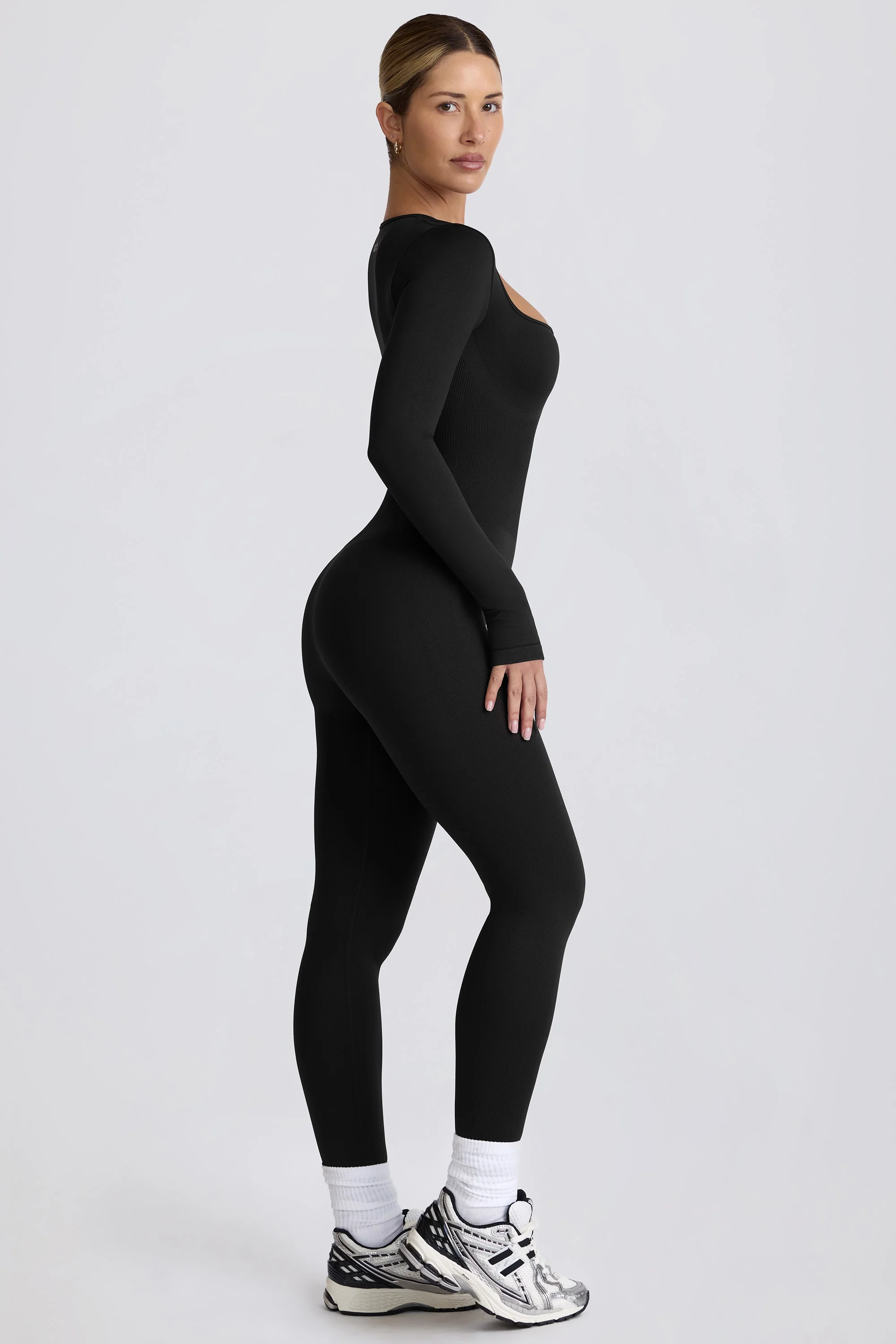 Super Sculpt Seamless Full-Length Jumpsuit in Black - Image 4