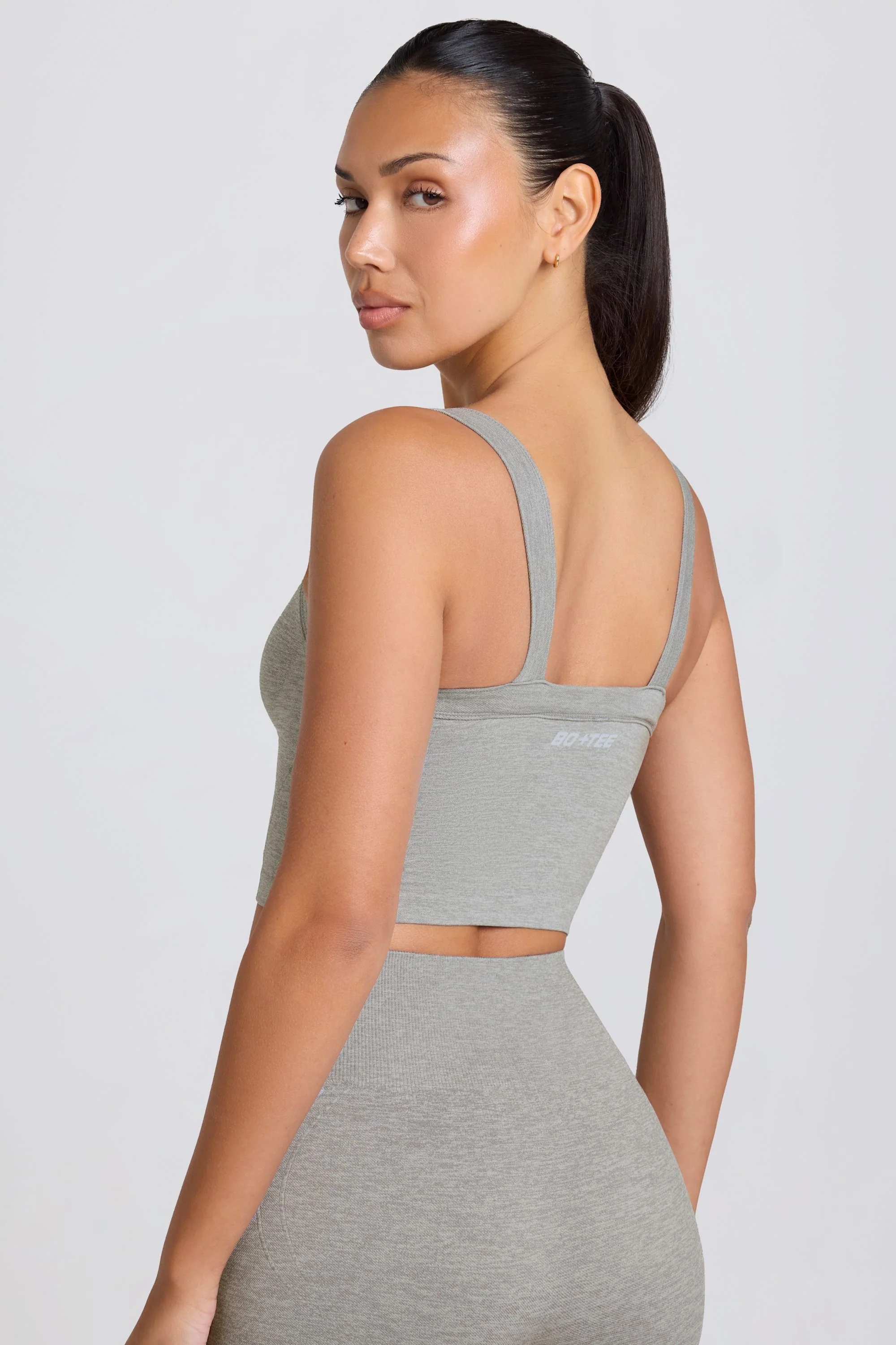Super Sculpt Seamless Longline Camisole Top in Grey Marl - Image 2