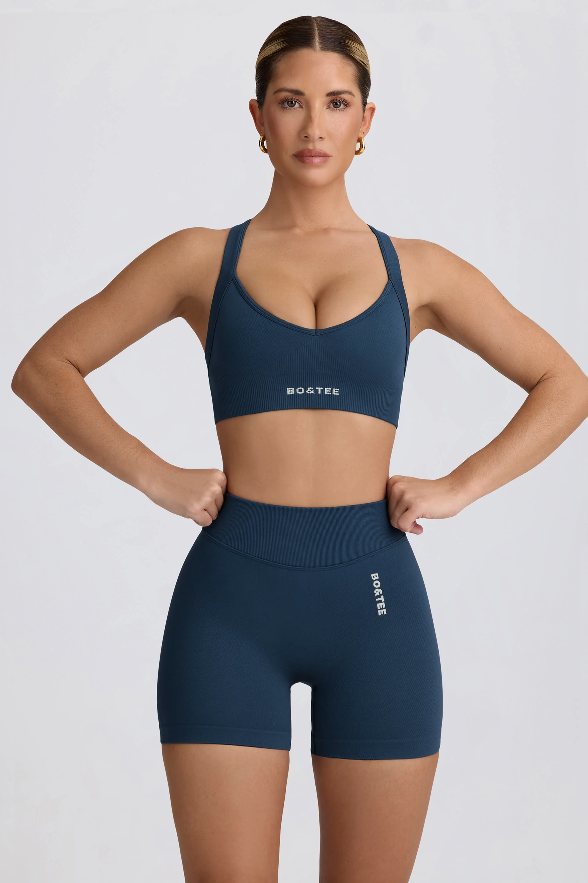 Super Sculpt Seamless Mini Shorts in Blue - Image 6