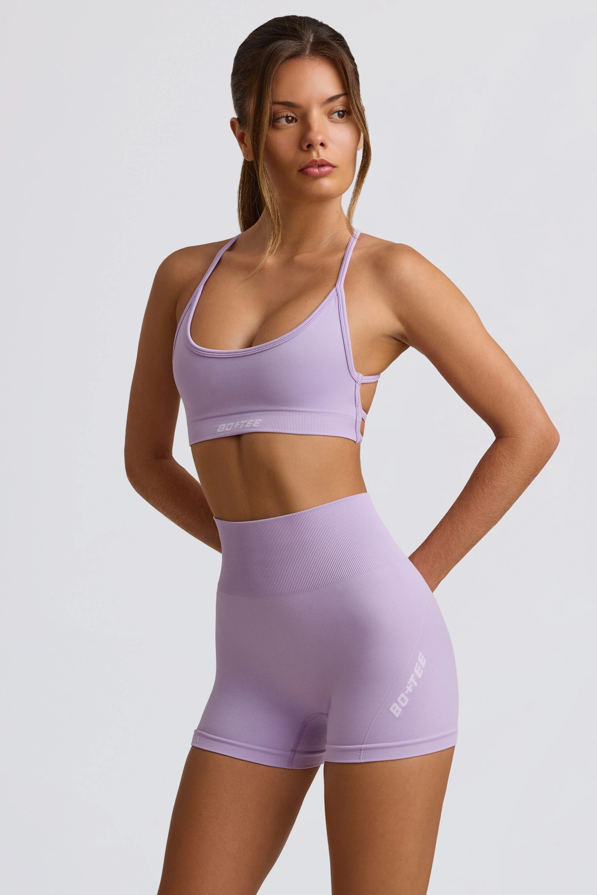 Super Sculpt Seamless Mini Shorts in Lavender - Image 3