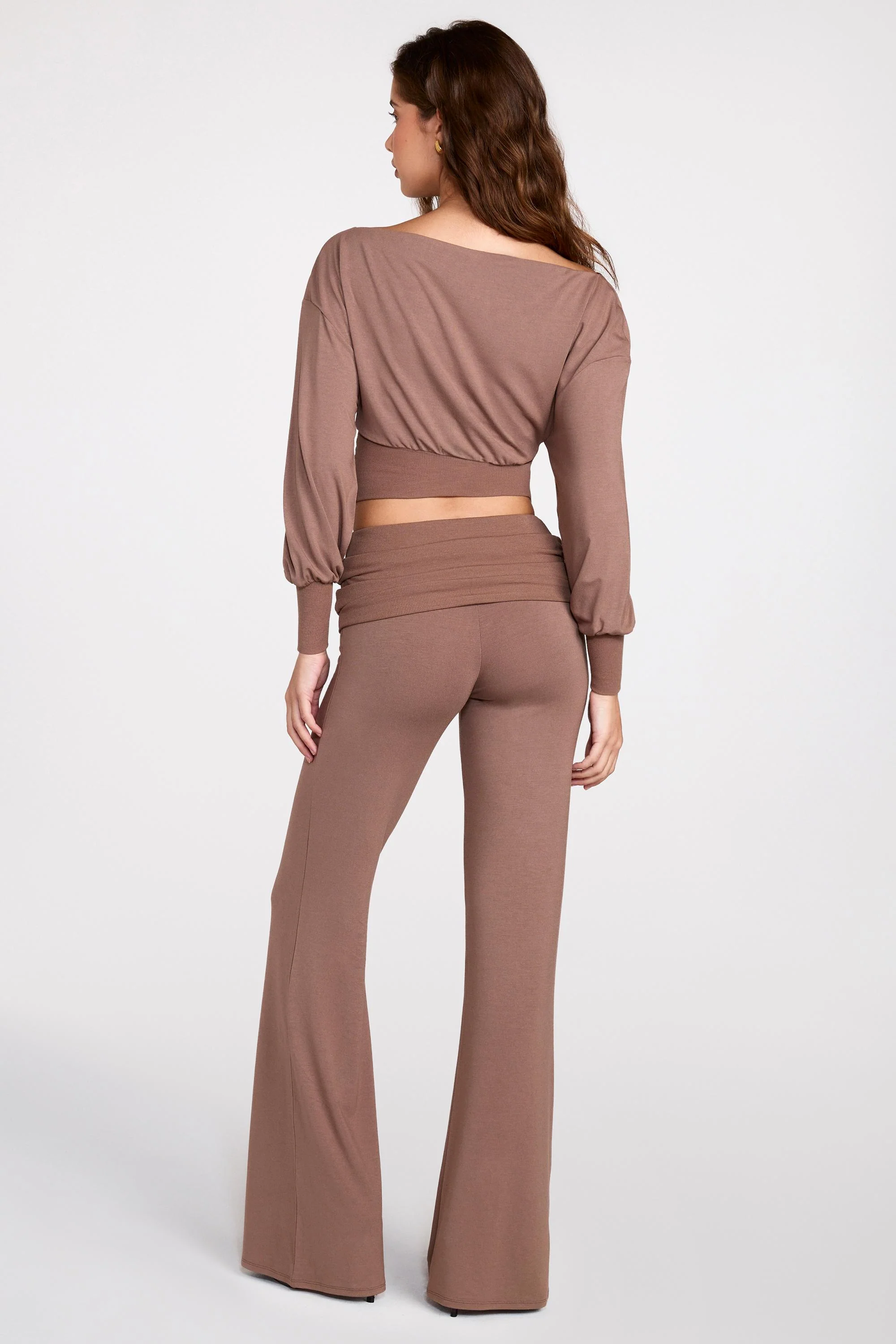 Modal Low-Rise Straight-Leg Trousers in Mocha - Image 6