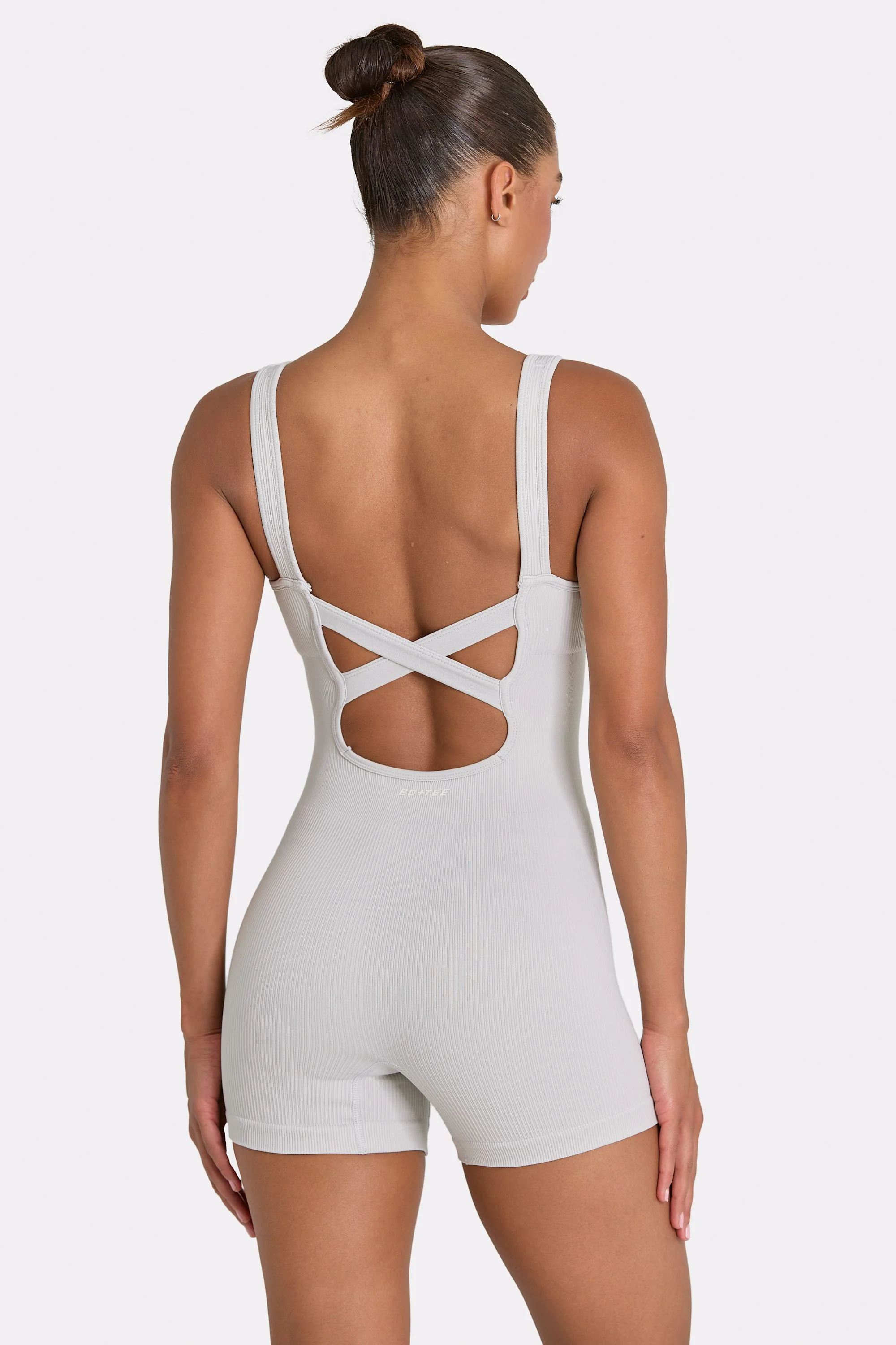 Wide Strap Unitard in Grey - Image 2