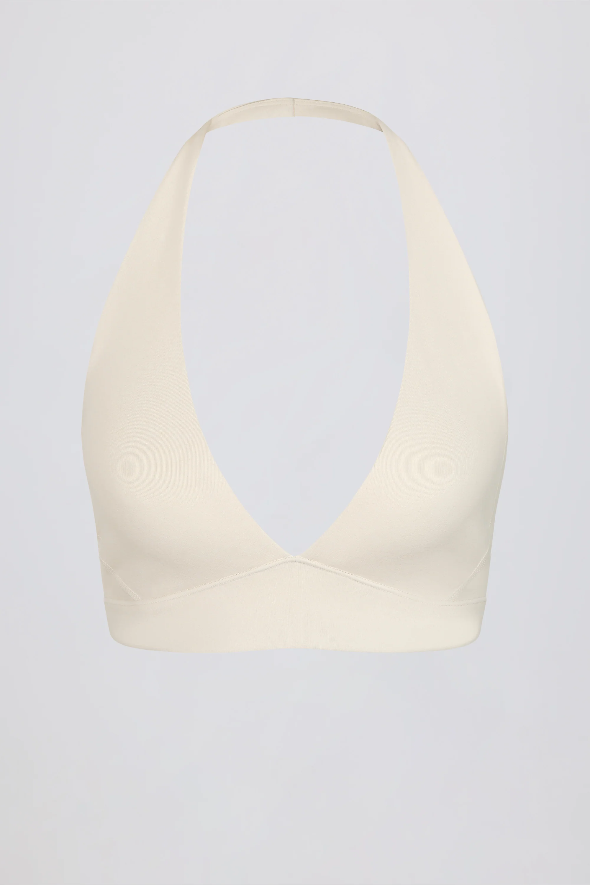 Brushed Jersey V-Neck Sports Bra in Vanilla - Image 5