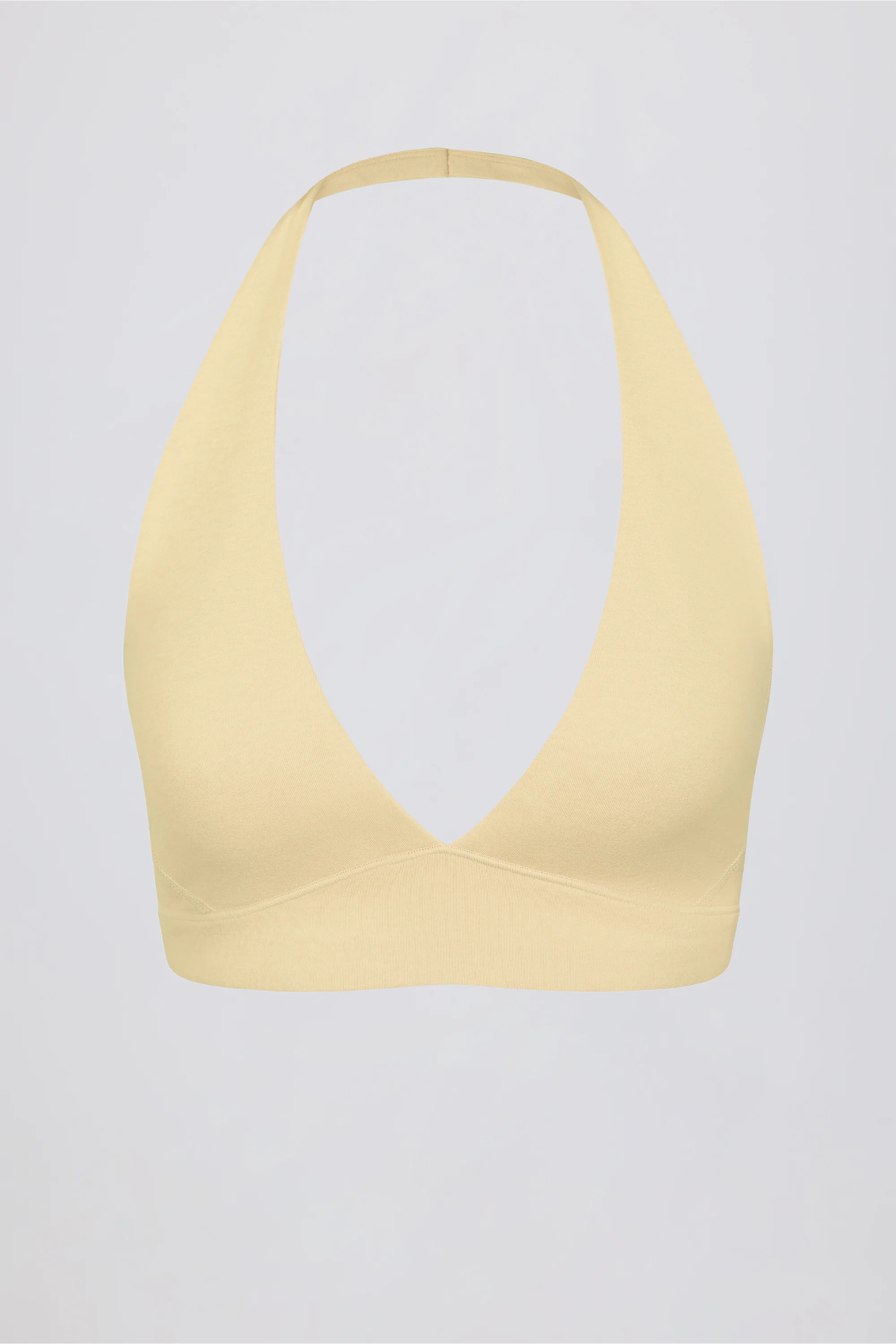 Brushed Jersey V-Neck Sports Bra in Lemon Marl - Image 5