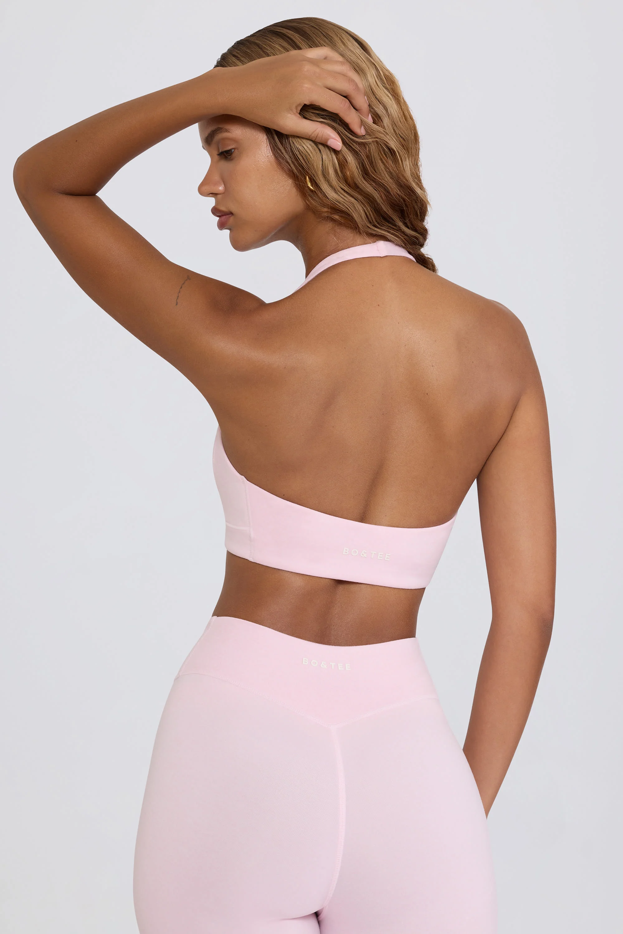 Brushed Jersey V-Neck Sports Bra in Bloom - Image 2