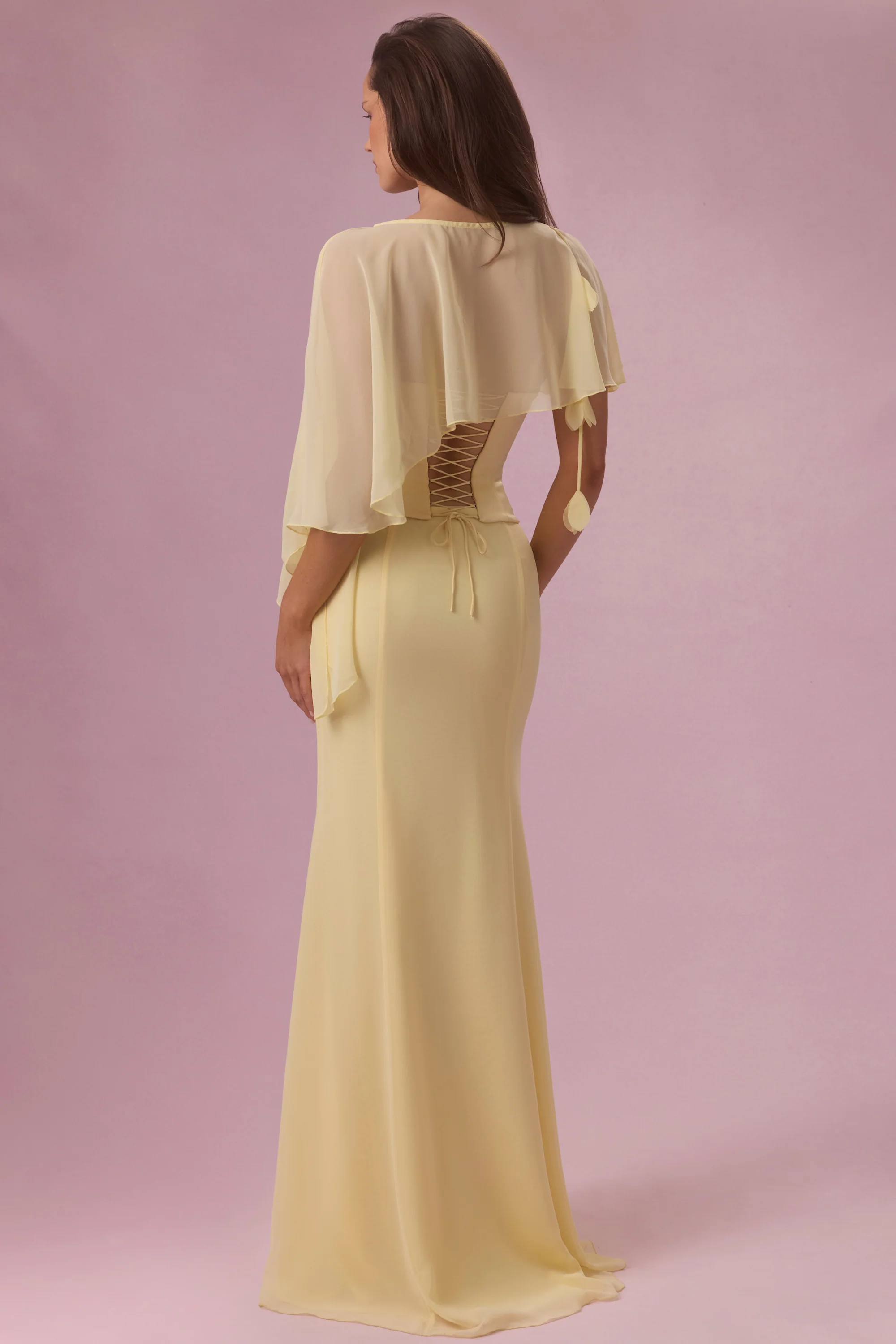 Chiffon Cape in Butter - Image 2