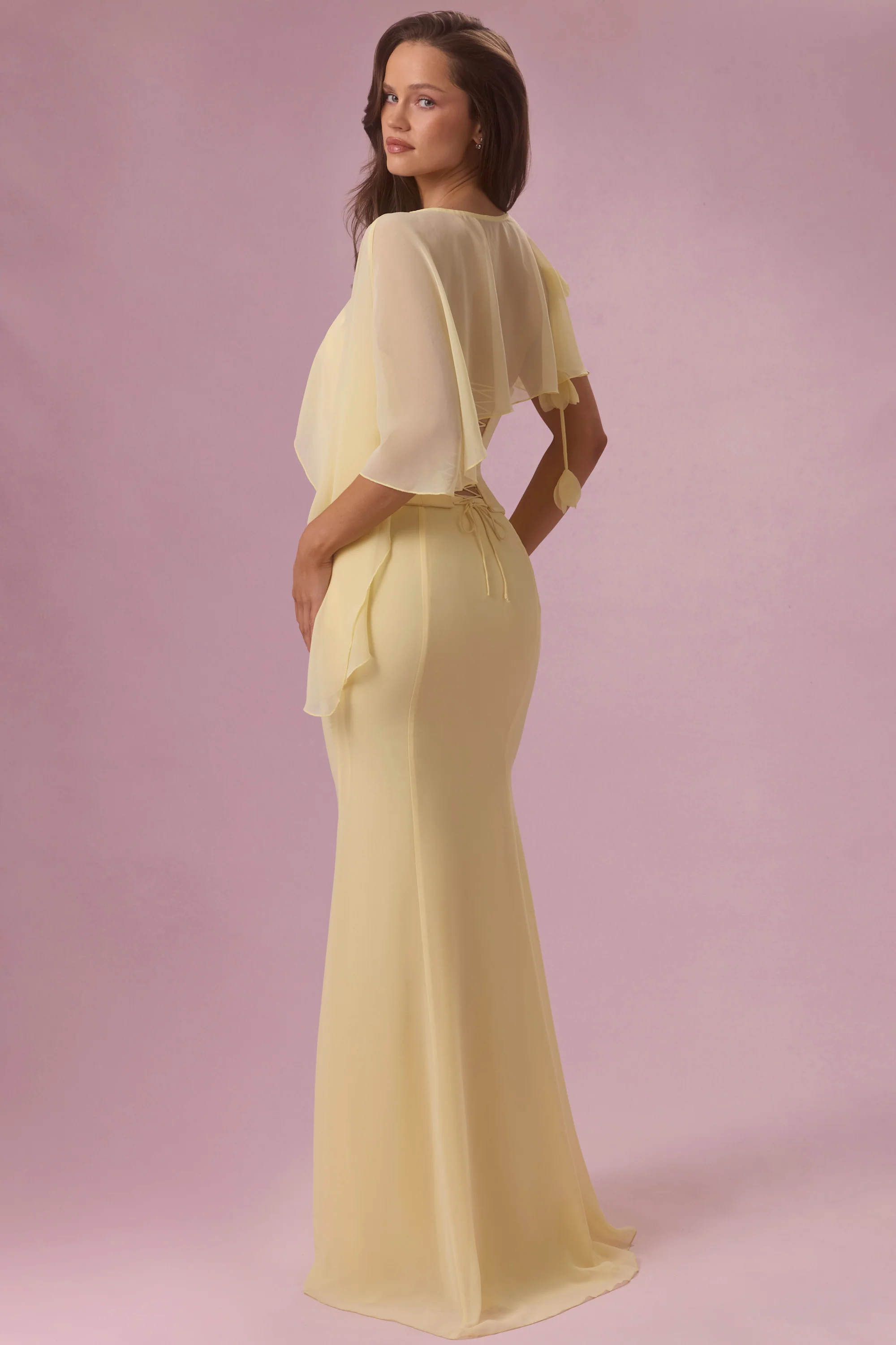 Chiffon Cape in Butter - Image 6