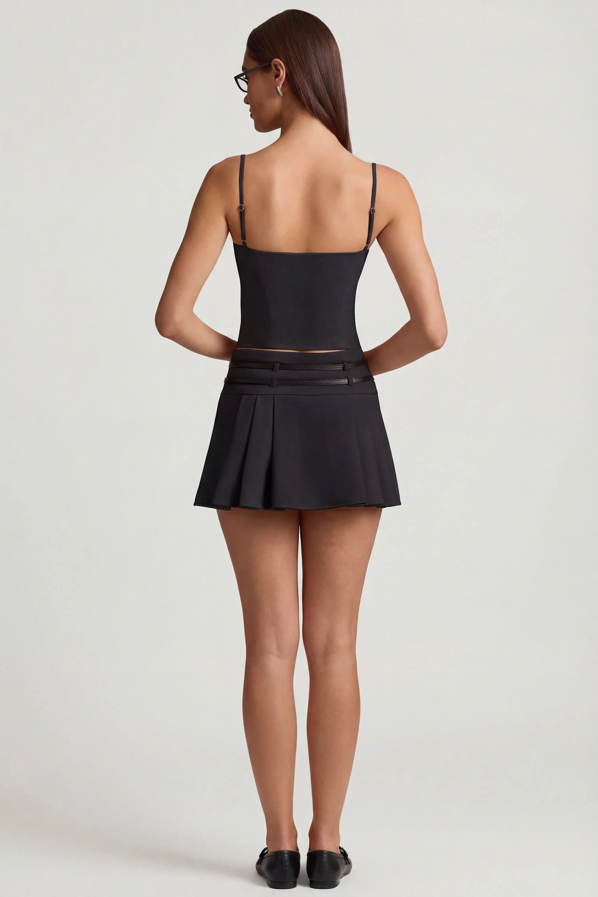 Cut-Top Camisole Top in Black - Image 3