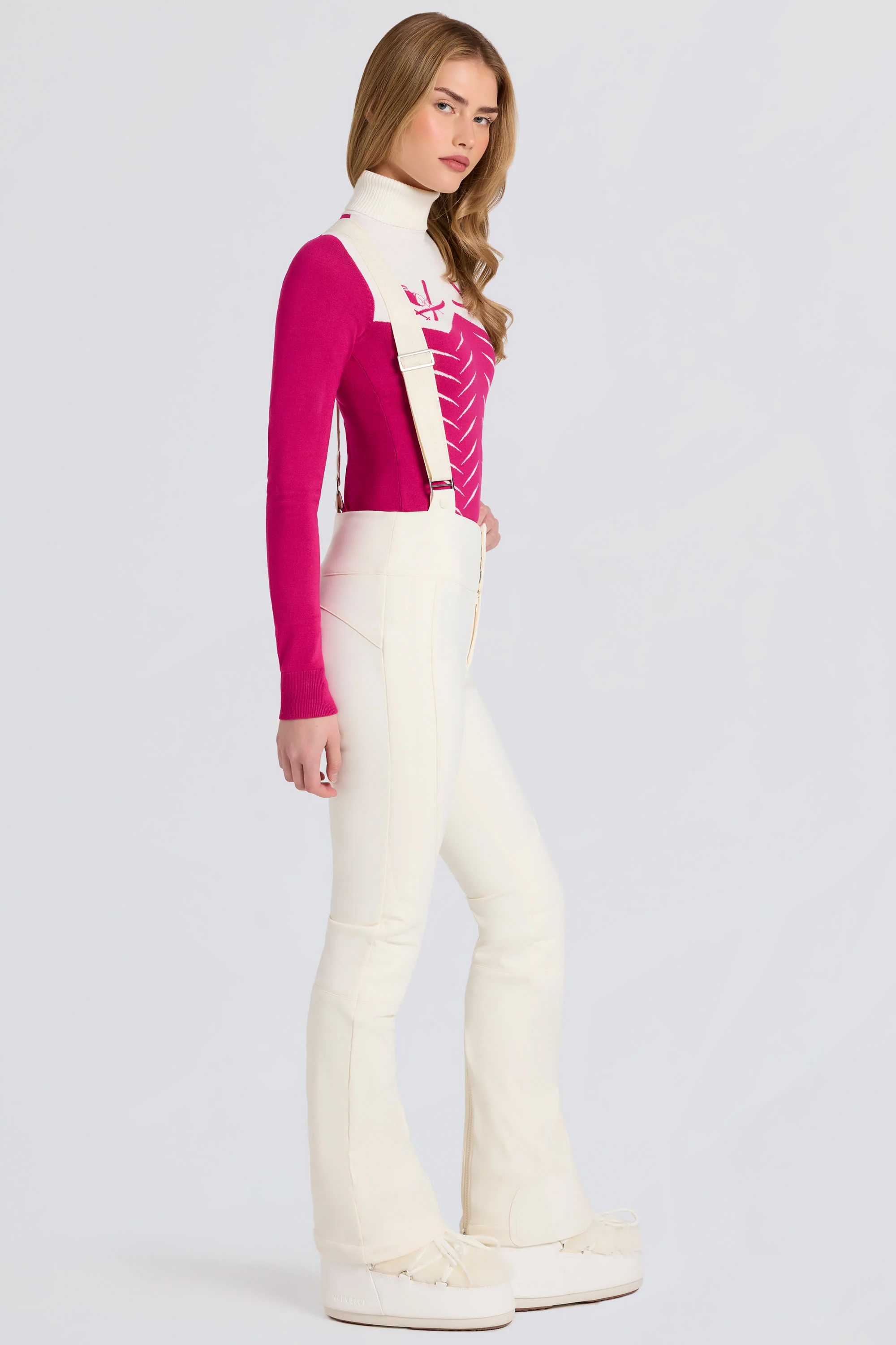 Waterproof High-Rise Salopettes with Suspenders in Ice - Image 5