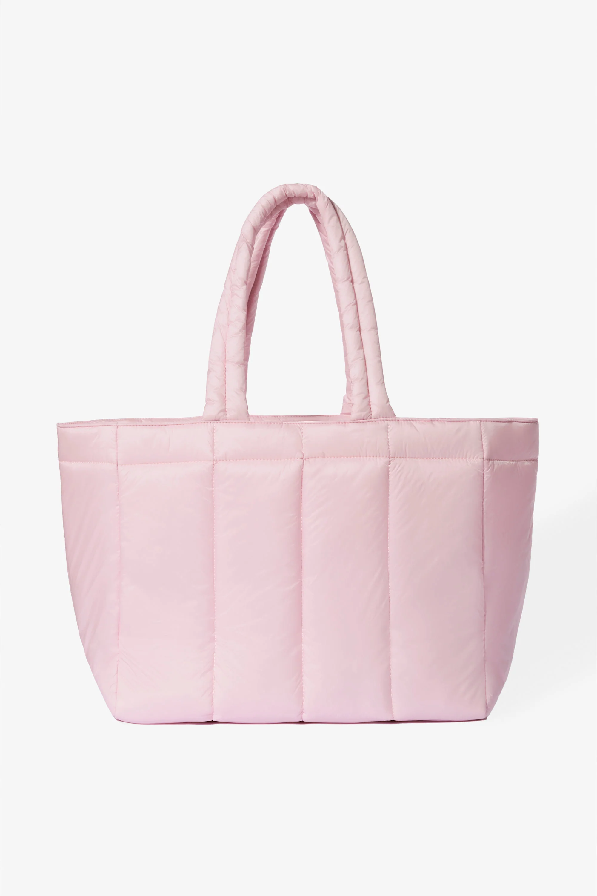 Waterproof Puffer Tote Bag in Powder Pink - Image 2
