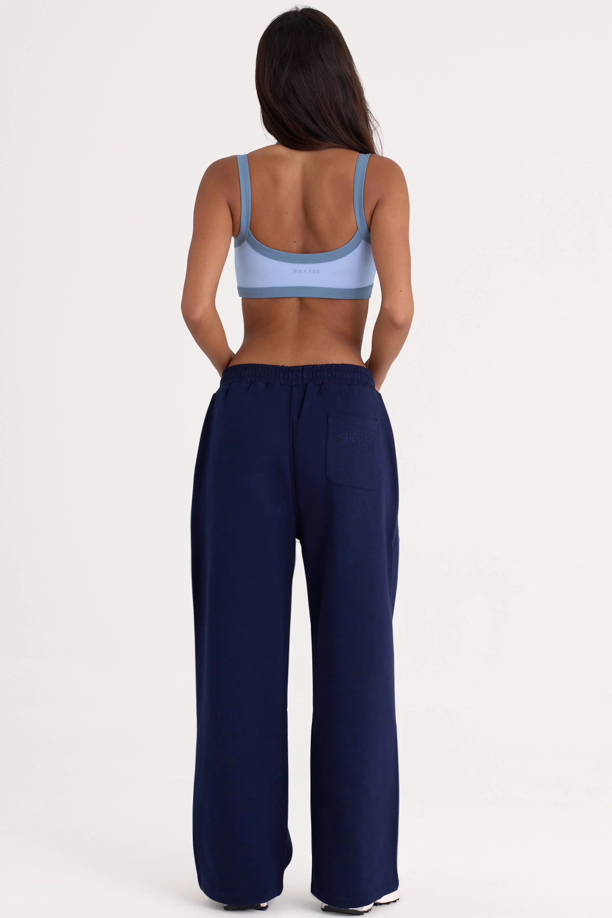 Brushed Jersey Wide-Leg Joggers in Midnight - Image 2