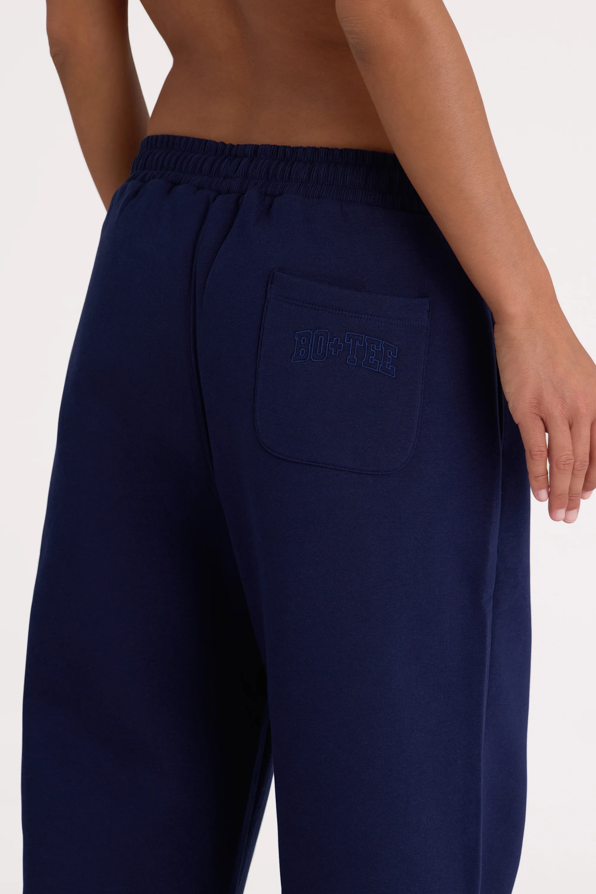 Brushed Jersey Wide-Leg Joggers in Midnight - Image 4