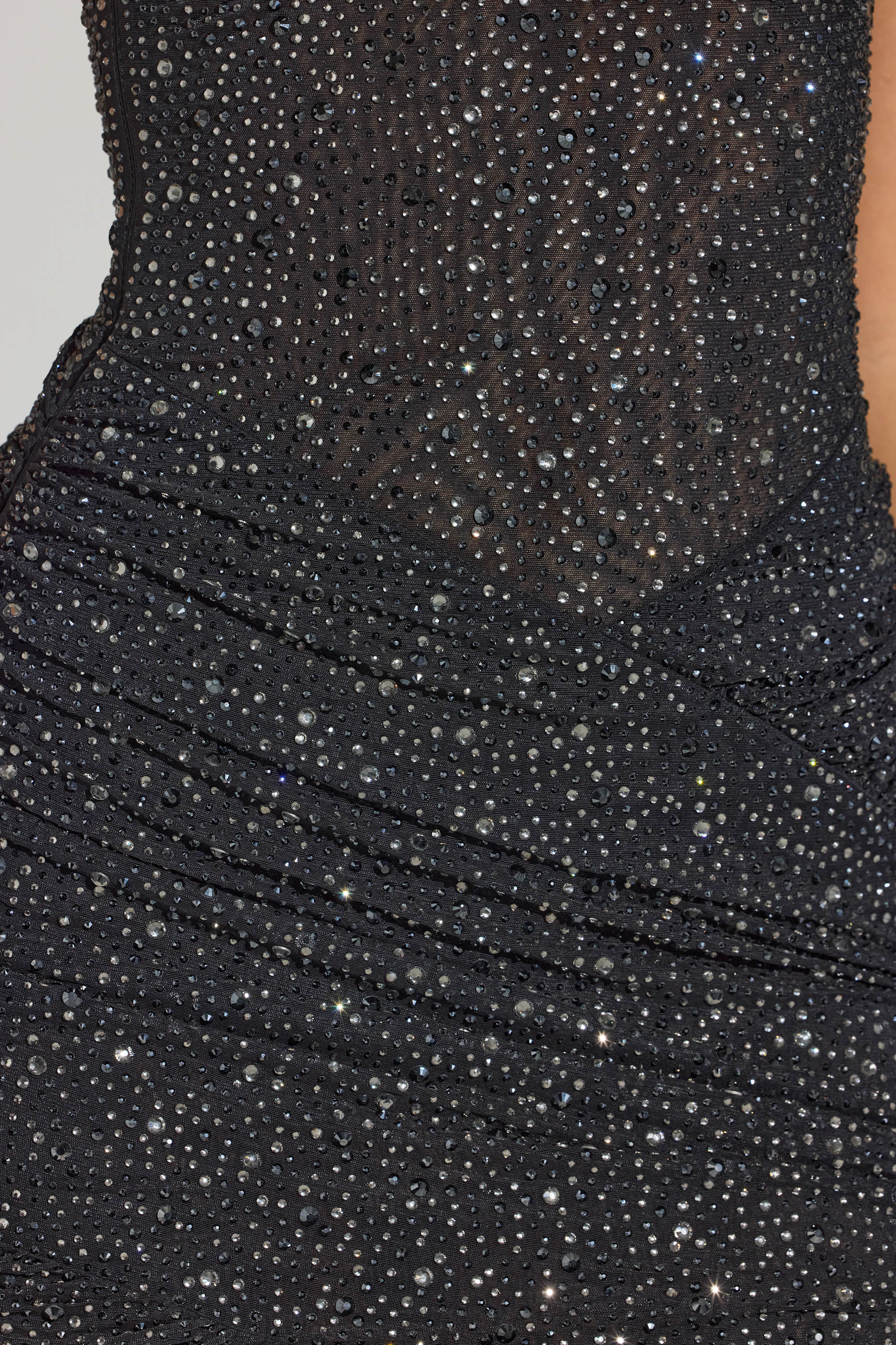 Embellished One-Shoulder Mini Dress in Black - Image 5