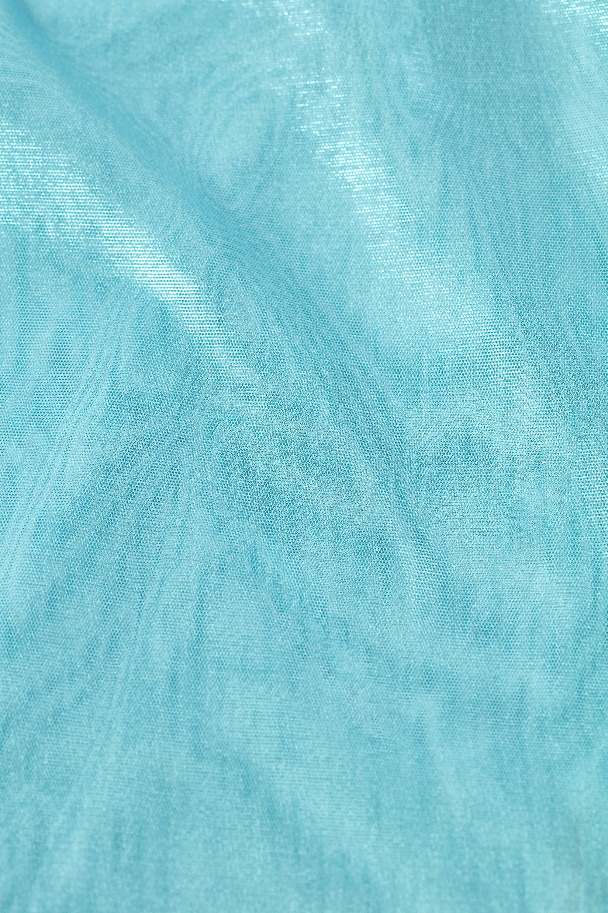 Metallic Cut-Out One-Shoulder Mini Dress in Ice Blue - Image 4