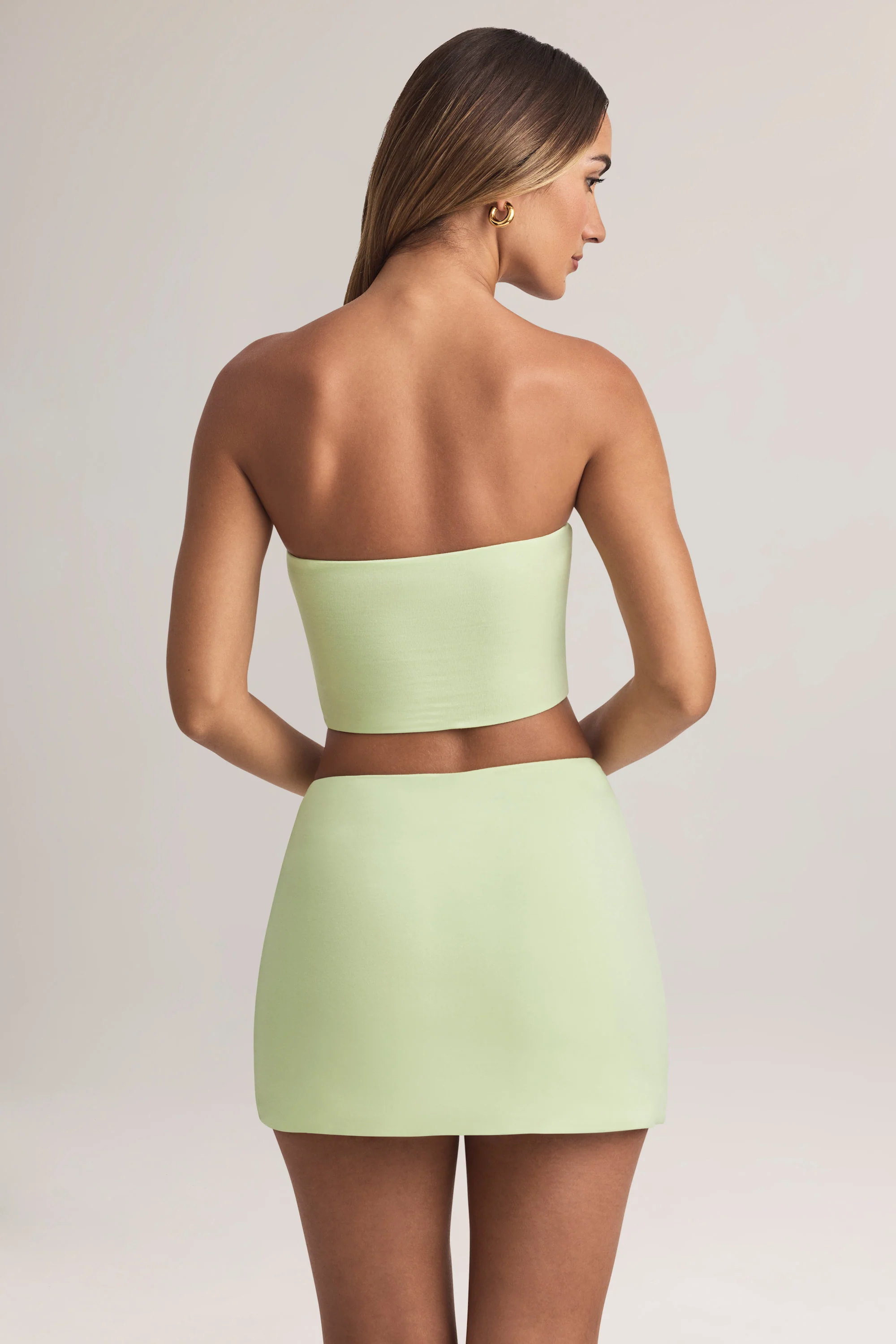 Modal Mid-Rise A-Line Mini Skirt in Sage Green - Image 2